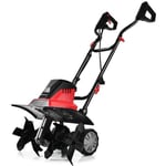 COSTWAY Motobineuse Électrique 1500W Profondeur Travail 22CM Largeur 43CM avec Poignée Pliable Roues Réglables 6 Lames