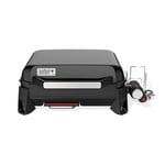 Weber SLATE GP 43 Premium Plancha Gas Grill, 43 x 41cm Cooking Area, Portable, Even Heat, Porcelain-Enamelled Non-Stick Grill Surface, Adjustable Legs - Black (1500540)