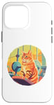 iPhone 16 Pro Max Cute Fit Orange Cat Sitting on Gym Lifting Bench Case