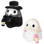 Plague Doctor Plushie Par Luminous Cartoon Djur Plysch Halloween Present Dockor Leksaker A Black