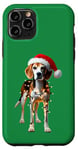 Coque pour iPhone 11 Pro Harrier Chapeau de Père Noël avec lumières de Noël pour maman papa amoureux