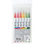 Zig Kuretake Clean Color penselpenner - Pakke med 6 eller 12 farger 12 Penselpenner