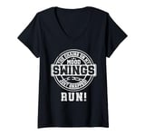 Womens The Chains On My Mood Swings Just Snapped! Run! V-Neck T-Shirt