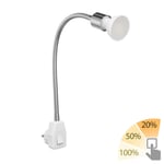 Lampe prise LESCH Lampe de lecture col de cygne Interrupteur chrome + GU10 Lampe