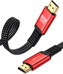 Câble Hdmi 4K 7,5 M [4K @ 60 Hz, Hdmi 2.0, 18 Gbps] Câble Plat Hdmi 2.0 4K Haut Débit 5 M Hdmi En Nylon Tressé Prise En Charge 4K 3D Hdr Uhd 2160P 1080P Ethernet Arc Ps3/4 Tv Pc Ro[VID061538]