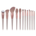 12Pcs Champagne Gold Makeup Brushes Set for Foundation Powder Blush7641