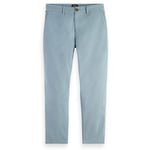 Scotch & Soda Men's Drift-Regular-Tapered Twill Chino Pants, Bay Blue 7437, 34 W/30 L