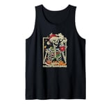 Skeleton Halloween Mery Christmas Happy Hallothanksmas Tank Top