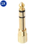 3.5mm Jack to 6.35mm Stereo Headphone Adaptor Connector Converter 6.3mm GOLD 1/4