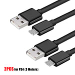 Charging Cable For Ps4/ps3 Controller Charger Cables 2pcs Ps4
