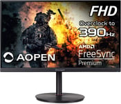 Aopen Powered By 25Xv2Qf Gaming Monitor 24,5 Pouces (62 Cm) Full Hd,390 Hz Oc Dp,360 Hz Dp,240 Hz Hdmi,1 Ms (G2G),2 X Hdmi 2.0,Dp 1.4,Réglable En Hauteur,Rotatif,Freesync Premium