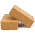 ADAFY Cork Yoga Pilates Fitness Block Haute densité Gym Mousse Entraînement Stretching Aid Body Shaping Training Equipment Yoga Wooden Brick-2 Packs