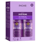 Keltaisen sävyn hiustenhoitosetti INOAR Speed Blond Duo Kit: shampoo 250 ml + hiustenhoitoaine 250 ml