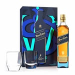 Johnnie Walker Blue Label | Blended Scotch Whisky | 40% vol | 70cl | Gift Set with 2 Crystal Tumblers | Great as a Gift for Drinks Connoisseurs | with Whisky Glass Set