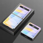 Hülle® 9H Tempered Stained Glass Case Anti-Scratches Compatible for Samsung Galaxy Z Flip 5G/Samsung Galaxy Z Flip (2)