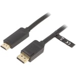 Cable DisplayPort male hdmi male 3m noir