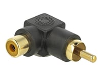 Delock - Audio-Adapter - Rca Hane Till Rca Hona - Svart - Vinklad