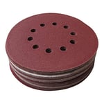 Lot de 25 disques abrasifs Ø 215 mm 10 trous P100 pour ponceuse murale et à col long Brun rouge