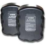 Vhbw - 2x Batteries compatible avec Bosch psr 12VE outil électrique (3000 mAh, NiMH, 12 v)