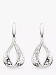 Kit Heath Blossom Flourish Loupe Drop Earrings, Silver