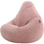 icon Pouf Fauteuil Velours Côtelé pour Enfants Dalton, Pouf de Chambre, Rose Aube, OEKO-TEX