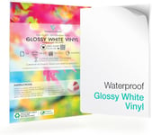 Evergreen Goods 100 Feuilles De Papier Autocollant Papier Stickers Vinyle Blanc Brillant A4 Imperméable À L'Eau De, Feuilles Vinyle Imprimable Convenant Aux Imprimantes À Jet D'Encre Et Laser