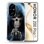 Cokitec Coque Renforcée pour Honor 200 Pro 5G Tete de Mort Doigt