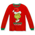 Jul familj matchande pyjamas Grinch print topp randiga byxor pyjamas set Men 6-7 Years