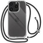 Avizar Strap Case for iPhone 15 Pro, Hard Bumper, Corda Series, Transparent