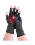 Donfri Arthritis Gloves Fingerless Compression Gloves Non-slip for Women Men Relieve Symptoms Rheumatoid Osteoarthritis Raynauds Disease Breathable Comfortable Fit Machine Washable (Black L)