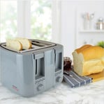 KitchenPerfected 4 Slice extra-wide slot Toaster - Anthracite Grey E2115GR