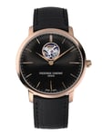 Frederique Constant Frédérique Slimline Heart Beat Mens Black Watch FC-312B4S4 Leather (archived) - One Size