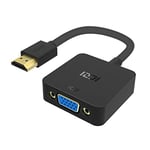 ICZI Adaptateur HDMI vers VGA 1080P Convertisseur HDMI Mâle à VGA Femelle Compatible avec Macbook, PC, Ordinateur Portable, Ecran, PS4,TV Box, HDTV, Ultrabook, Xbox ，Projectuer - Noir