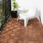 Dalle de Terrasse DARK en Bois Clipsable Résistant Aux Forte et Basses Températures 31 X 31 cm Revêtement Extérieur Pour Jardin