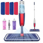 Spray Mops with 4X Washable Pads for Cleaning Floors - MEXERRIS Microfiber Hardwood Floor Mop with Spray 2X Bottles Dust Mops Flat Mop Home Commercial Use for Hardwood Wood Laminate Ceramic Tiles