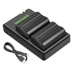 NEEWER EN-EL15 Kit de Chargeur de Batterie Compatible avec Nikon Z5, Z6, Z6 II, Z7, Z7II, D780, D850, D7500, 1 V1, D500, D750, D800, D7000, D7100, D7200 (2 pièces, 2100 mAh), Non Compatible avec Z8