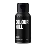 Colour Mill Aqua Blend Food Colouring Liquid Black - Edible Food Paint for Royal Icing, Macarons, Meringue, Fondant, Jellies, Beverages and More - 20 ml