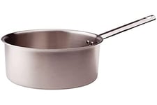 Pentole Agnelli ALIX105ALIN16 Casserole haute avec poignée en acier, trilaminé aluminium-acier pour induction, 16 cm