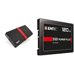 EMTEC - Pack Création : Disque SSD Portable X200 1 Tera + Disque SSD Interne X150 120 GB