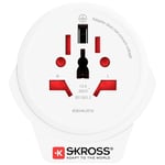 SKROSS Reseadapter Världen till Europa med USB-A-port