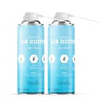 Sterlix Air Duster Can Compressed Air Spray Can Dust Cleaner PC, Keyboard, Electronic Devices & Car Cleaning Protect, 2 x 400ml, Packaging May Vary