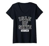 Womens Isle of Skye Scotland Faux Stitching V-Neck T-Shirt