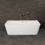 Baignoire semi-îlot murale Mint 180, blanc, 180x81 cm, by Spalina