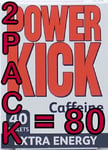 80 (2X40) POWER KICK CAFFEINE EXTRA ENERGY/ALERTNESS TABLETS PILLS XTRA STAMINA