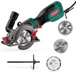 Circular Saw, HYCHIKA 750W 3500RPM Mini Circular Saw with 3 Blades115 & 125mm,