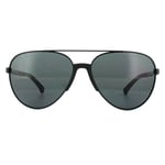 Emporio Armani Mens Sunglasses 2059 320387 Matt Black Grey Metal - One Size