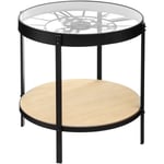 Table d appoint horloge noir D51cm Atmosphera Créateur D'intérieur