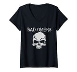 Womens Bad Omens Skull Bad Omens V-Neck T-Shirt