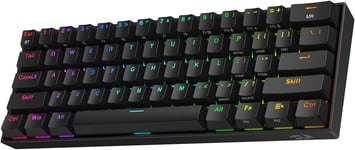 Redragon K530 Pro 60% Wireless RGB Mechanical Keyboard, 3-Mode, 61 Keys, Hot-Swa