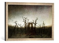 Kunst für Alle 'Encadré Image de Caspar David Friedrich Impression d'art dans Le Cadre de Main de qualité Photos Abbaye dans la forêt Eich, 60 x 40 cm, Argent Raya